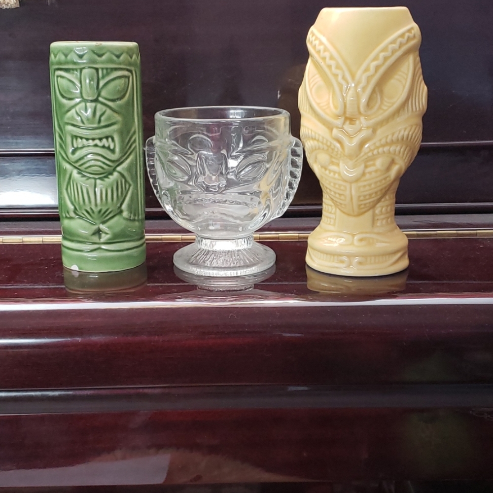 Vtg.3 orchids of hawaii tiki mugs